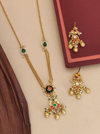 Abdesigns pearl and gemstone pendant chain - Gold