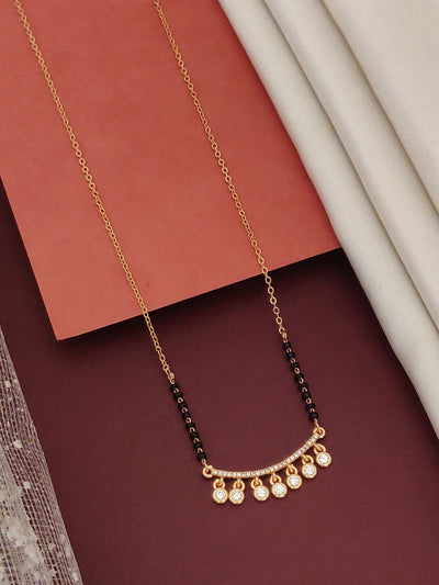 Abdesigns Rose Gold Plated American Diamond Mangalsutra