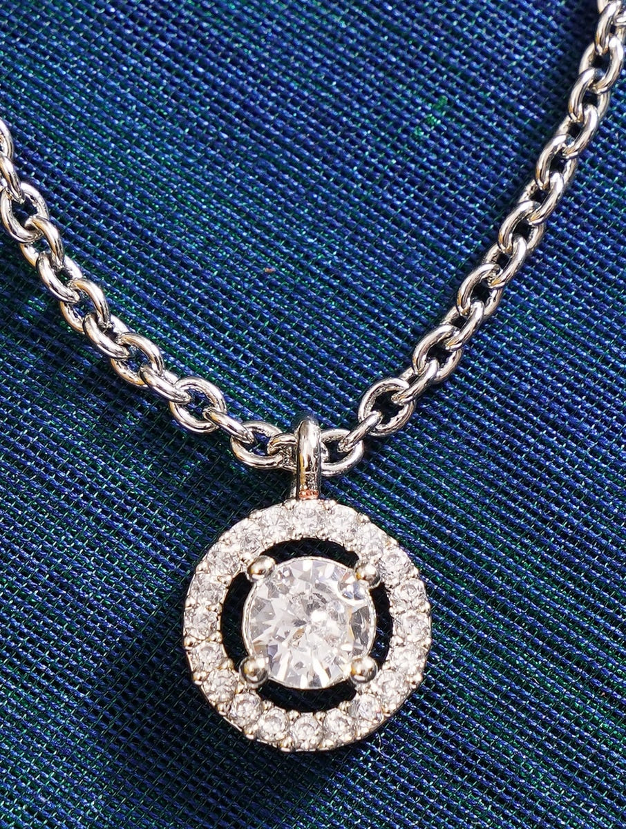 Round Shape AD Silver Plated Watch Charm pendant on silver bracelet chain by Abdesignsjewellery