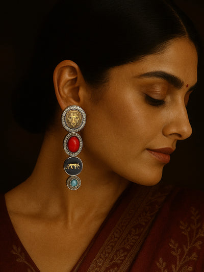 Sabyasachi inspired silver earrings by Abdesigns