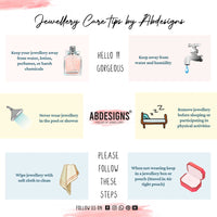 Thumbnail for Jewellery care tips by Abdesignsjewellery to protect Silver Plated American Diamond Necklace Set from water, lotions, and humidity