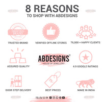 Thumbnail for Abdesignsjewellery infographic showing 8 reasons to shop with brand including trusted brand and best prices