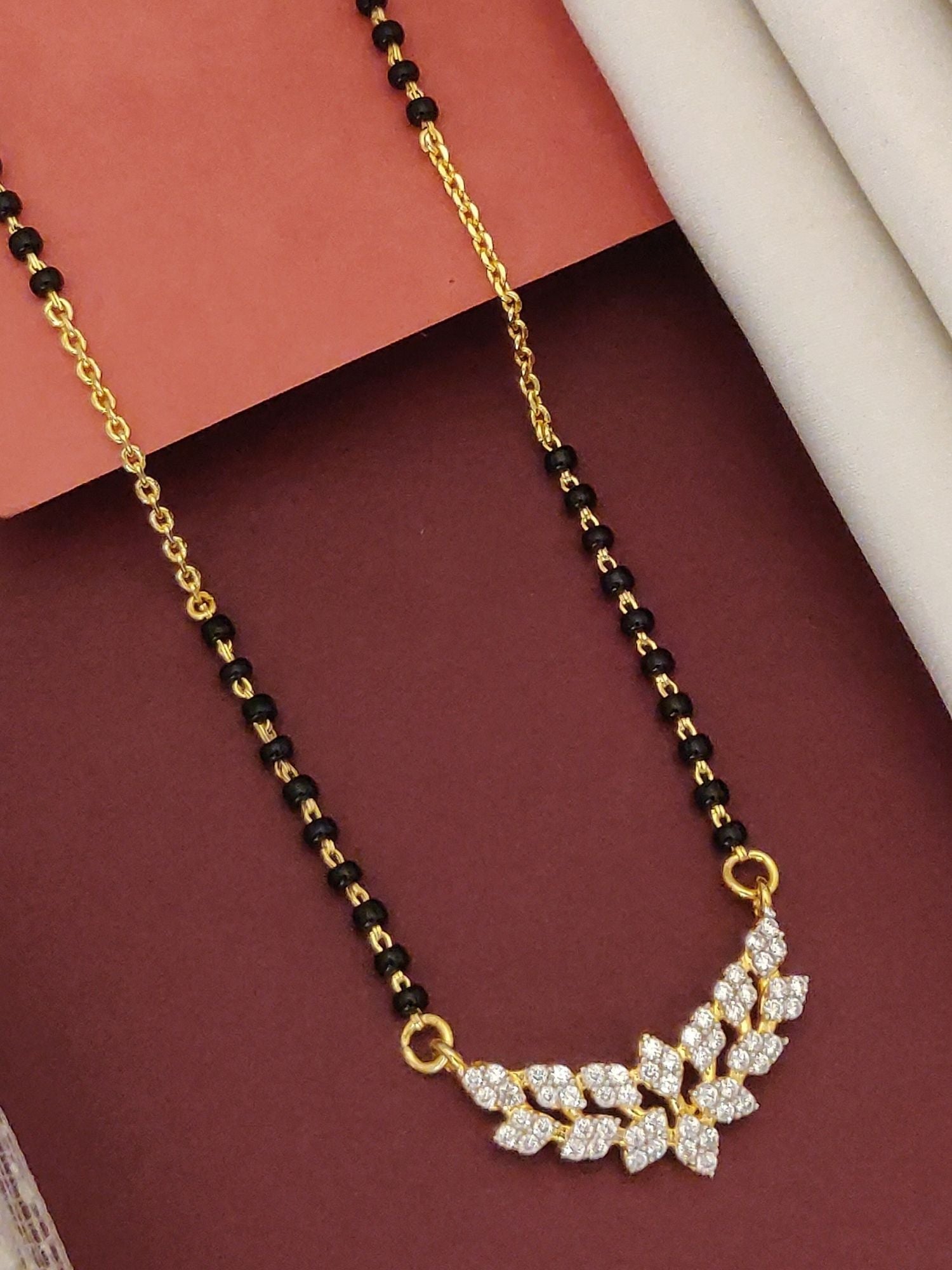 Elegant Mangalsutra by Abdesignsjewellery featuring sterling 925 silver jewelry with diamond-like embellishments