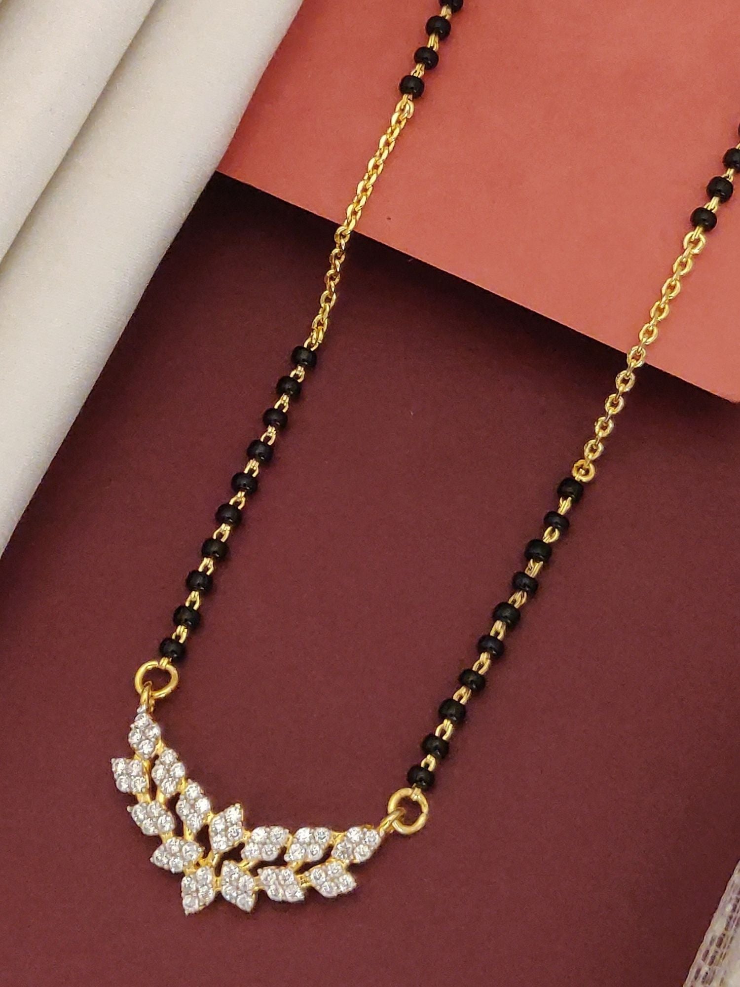 Elegant Mangalsutra with 925 sterling silver jewelry and sparkling stones for a modern look