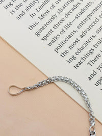 Thumbnail for Close-up of Timeless Silver Plated American Diamond Maangtikka chain by Abdesignsjewellery on beige and white background