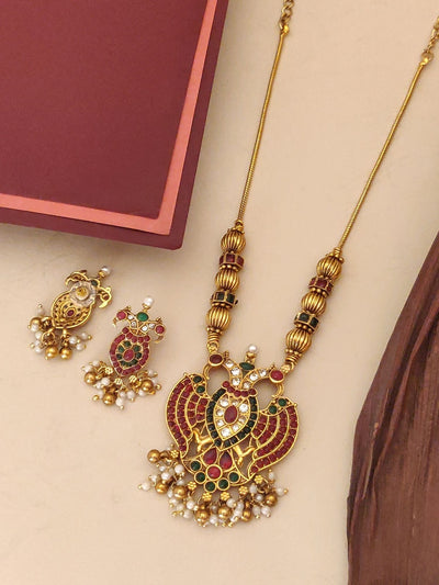 Abdesigns traditional pendant chain set Kundan