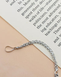 Thumbnail for Wedding Silver Plated American Diamond Maangtikka chain with intricate silver links by Abdesignsjewellery
