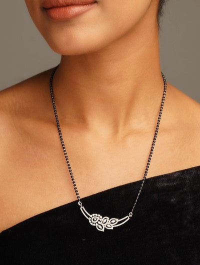 Abdesignsjewellery American Diamond Flower Mangalsutra Set