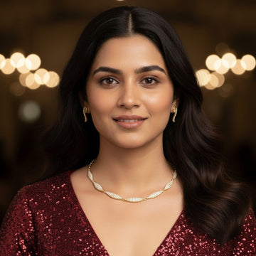 Abdesigns Gold Plated Single Line Necklace Set