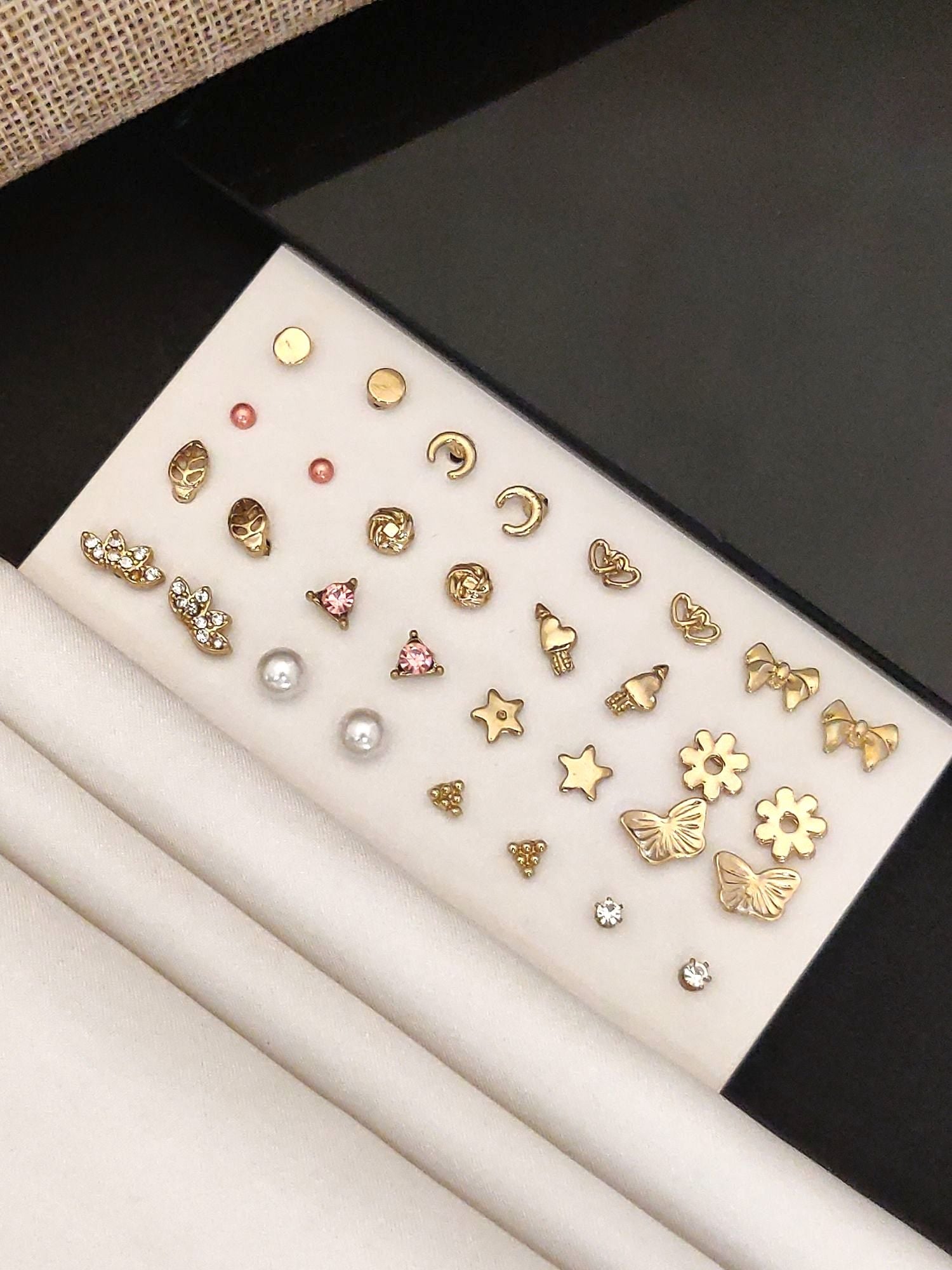 Elegant 16 Gold Plated Western Earring Combo featuring various stylish designs and shapes