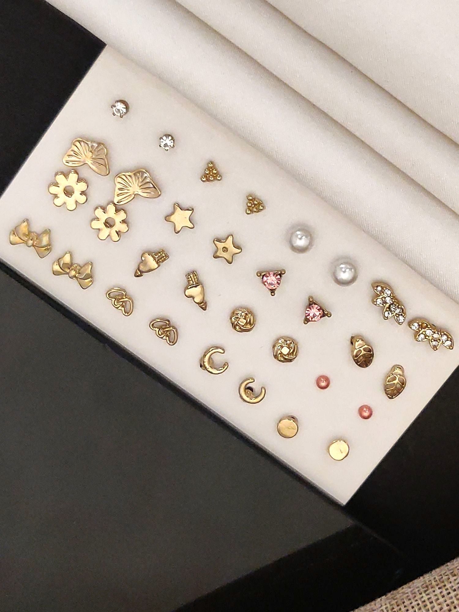 Elegant 16 Gold Plated Western Earring Combo featuring various stylish designs for versatile outfits