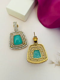Thumbnail for Emerald Stone Sabyasachi Necklace Set by Abdesignsjewellery featuring gold and green gemstone pendant with intricate design