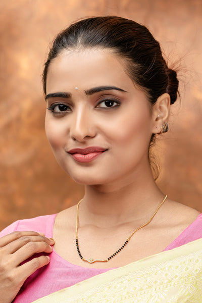 Abdesigns Gold Plated American Diamond Mangalsutra