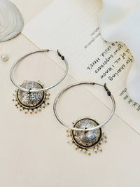Thumbnail for Beautiful German Silver Plated Jhumka Earring by Abdesignsjewellery with intricate design and pearl accents