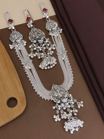 Ganesh style Juda pin set with intricate silver detailing and decorative elements for traditional occasions