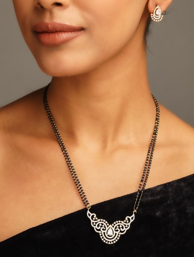 Abdesignsjewellery Gold Plated American Diamond Mangalsutra