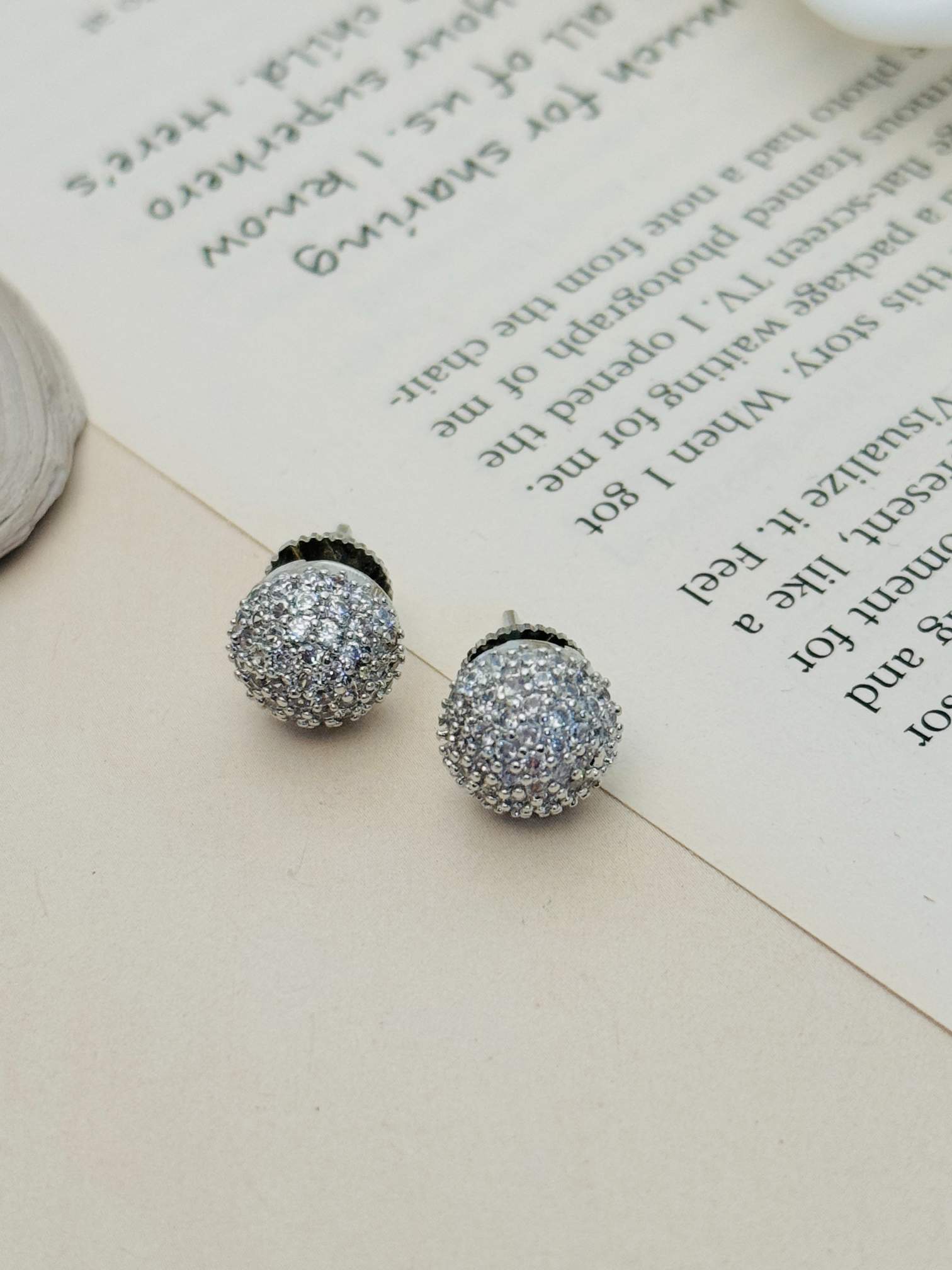 Abdesignsjewellery Gold Plated Hasli Necklace Set featuring sparkling round stud earrings on a neutral background