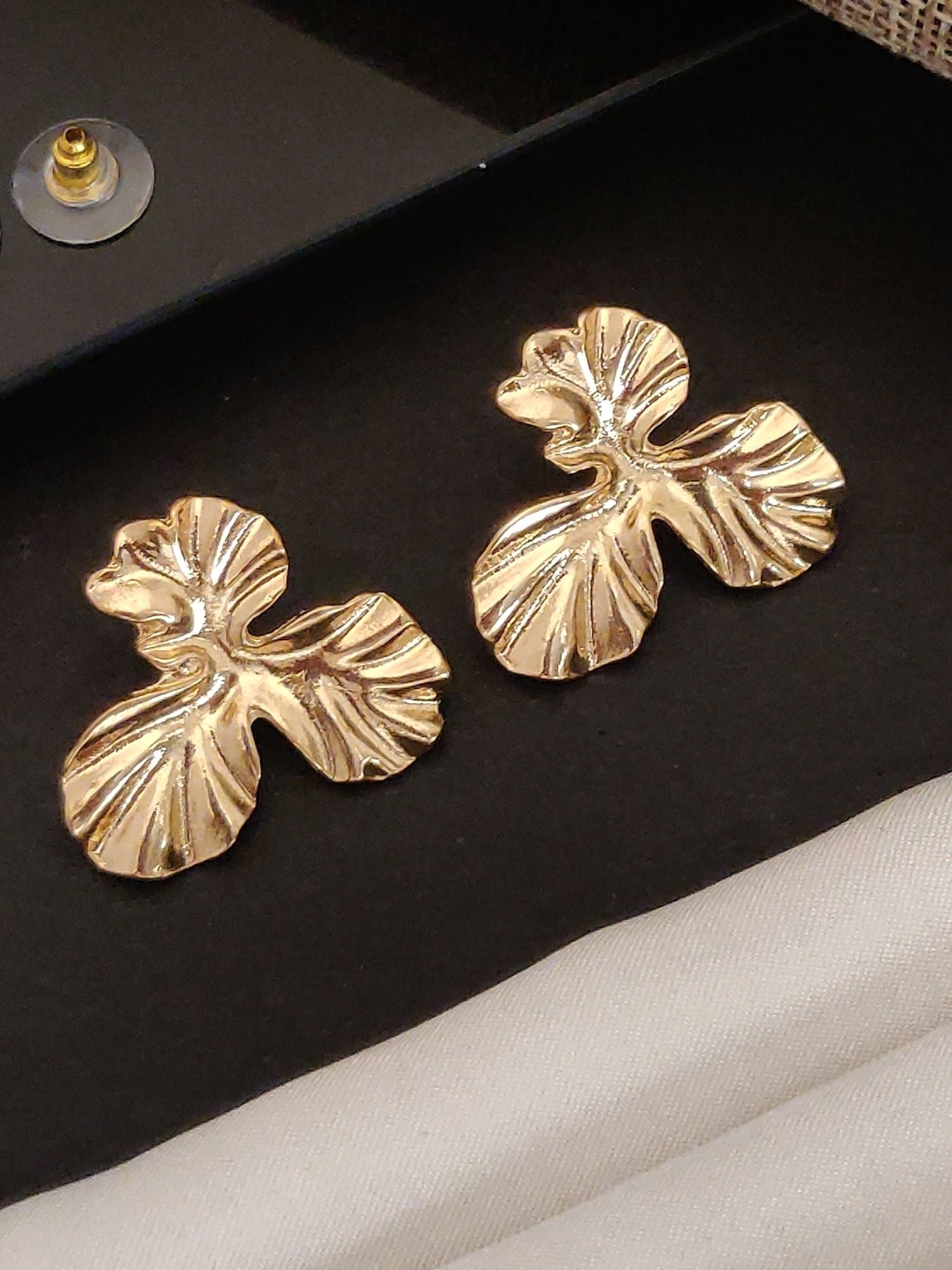 Stylish Gold Plated Western Flower Stud Earring from Abdesignsjewellery featuring a unique floral design