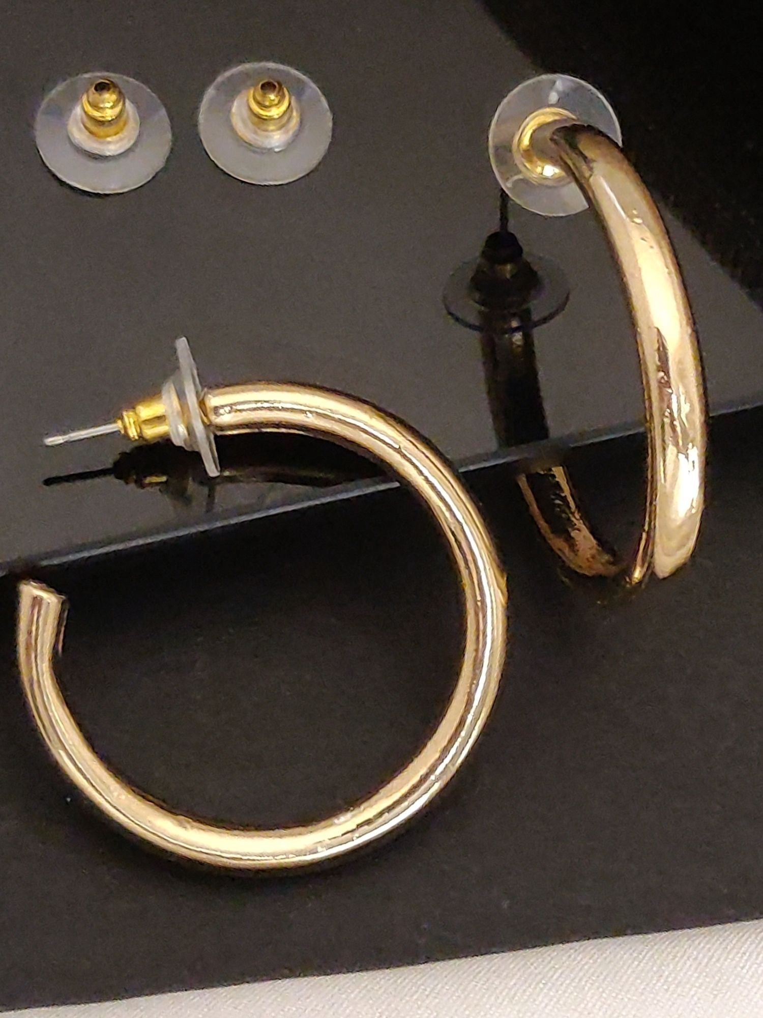 Gold Plated Western Hoop Earring by Abdesignsjewellery with a shiny finish and secure backing