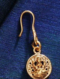 Thumbnail for Golden Plated KempStone Studed Maangtikka with intricate goddess design by Abdesignsjewellery