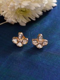 Thumbnail for Abdesignsjewellery Layer Gold Plated Green Necklace Set featuring gold flower-shaped pendants with clear stones