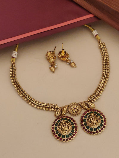 Abdesigns Matt Gold Necklace for Women