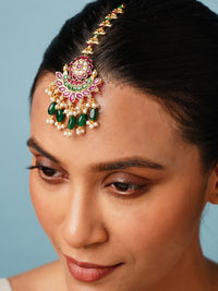 Thumbnail for Abdesignsjewellery Matt Gold Plated Temple Maangtikka