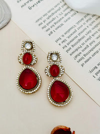 Thumbnail for Abdesignsjewellery multicolour Sabyasachi bridal necklace with red stones and pearl accents