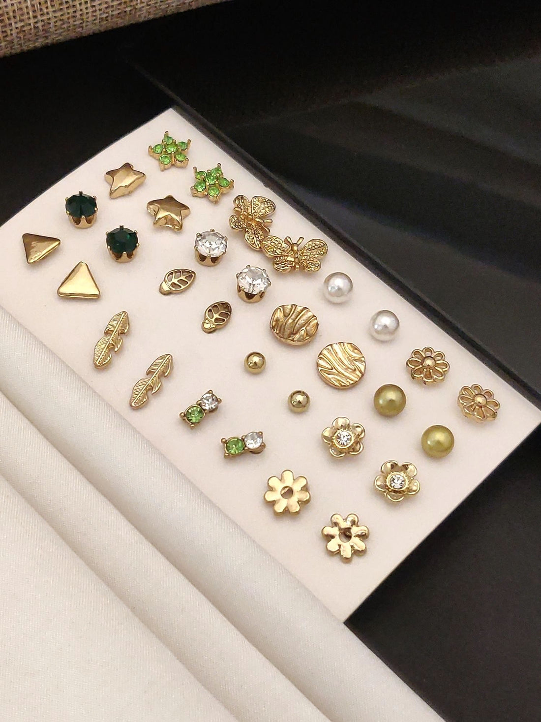 Quality Set Of 16 Gold Plated Western Earring Combo featuring diverse designs for stylish looks