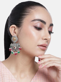 Thumbnail for Set Of 2 German Silver Earring Combo with Vibrant Beads and Intricate Design for Stylish Accessories