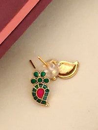 Thumbnail for Elegant traditional Kemp stone jewelry necklace featuring vibrant green and red stones