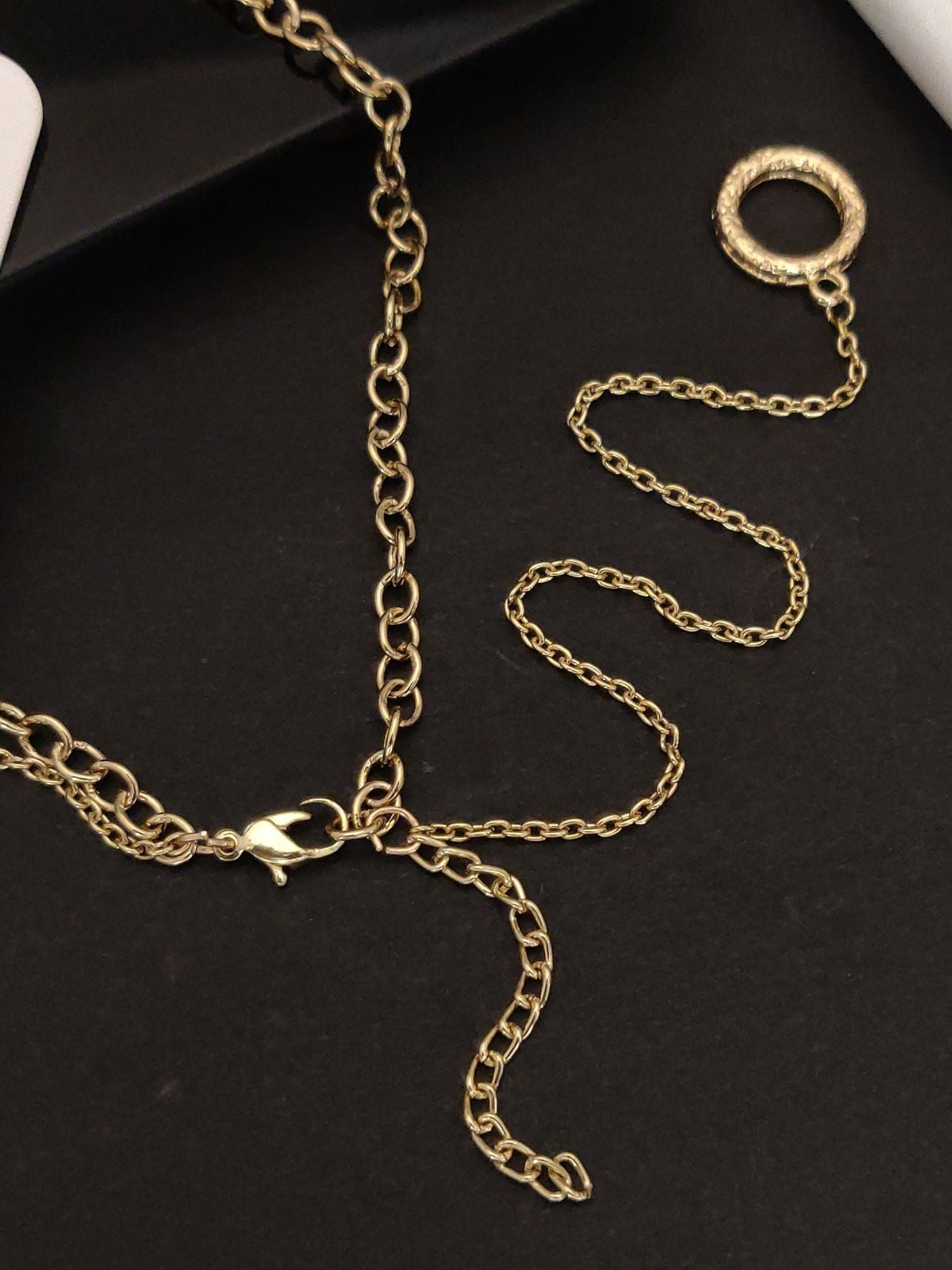 Western Chic Gold Plated Pendant Necklace with adjustable chain and clasp detail for versatile styling