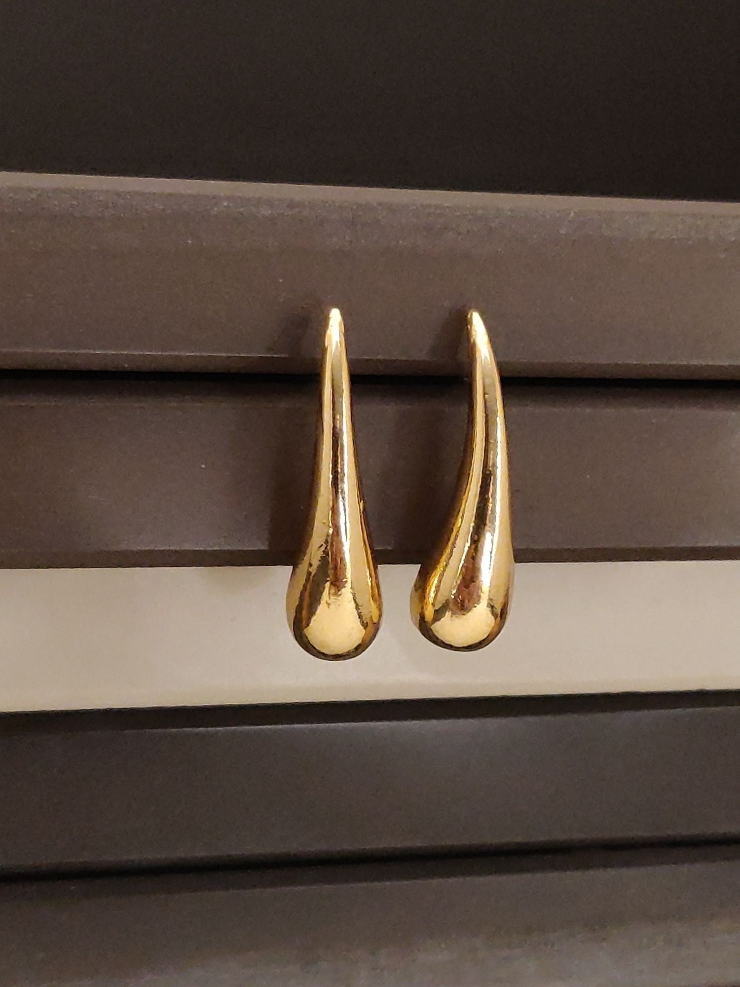 Western Gold Plated Big Drop Earring with a sleek design that adds elegance to any outfit