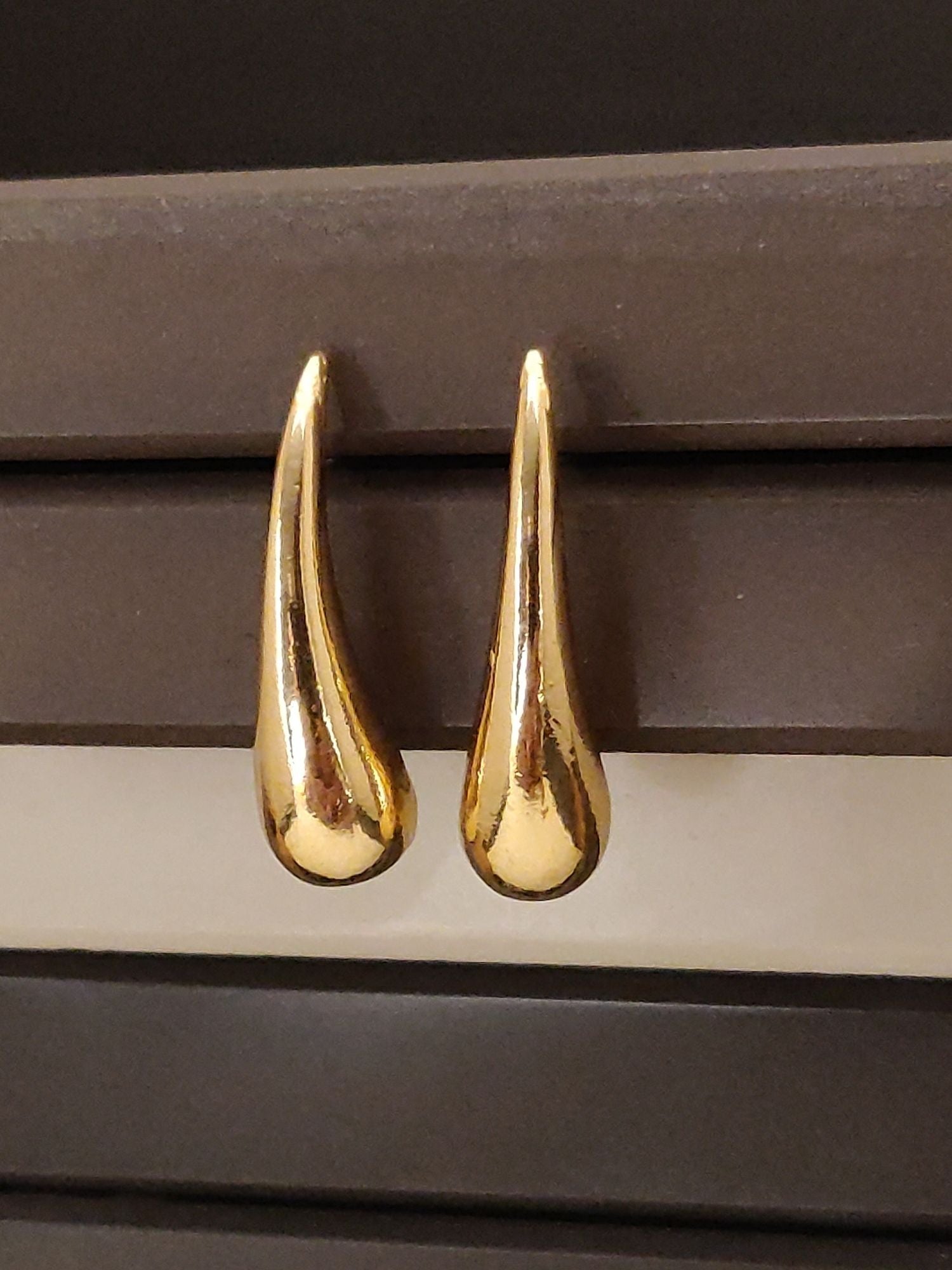 Abdesignsjewellery Western Gold Plated Big Drop Earring with a sleek and stylish design