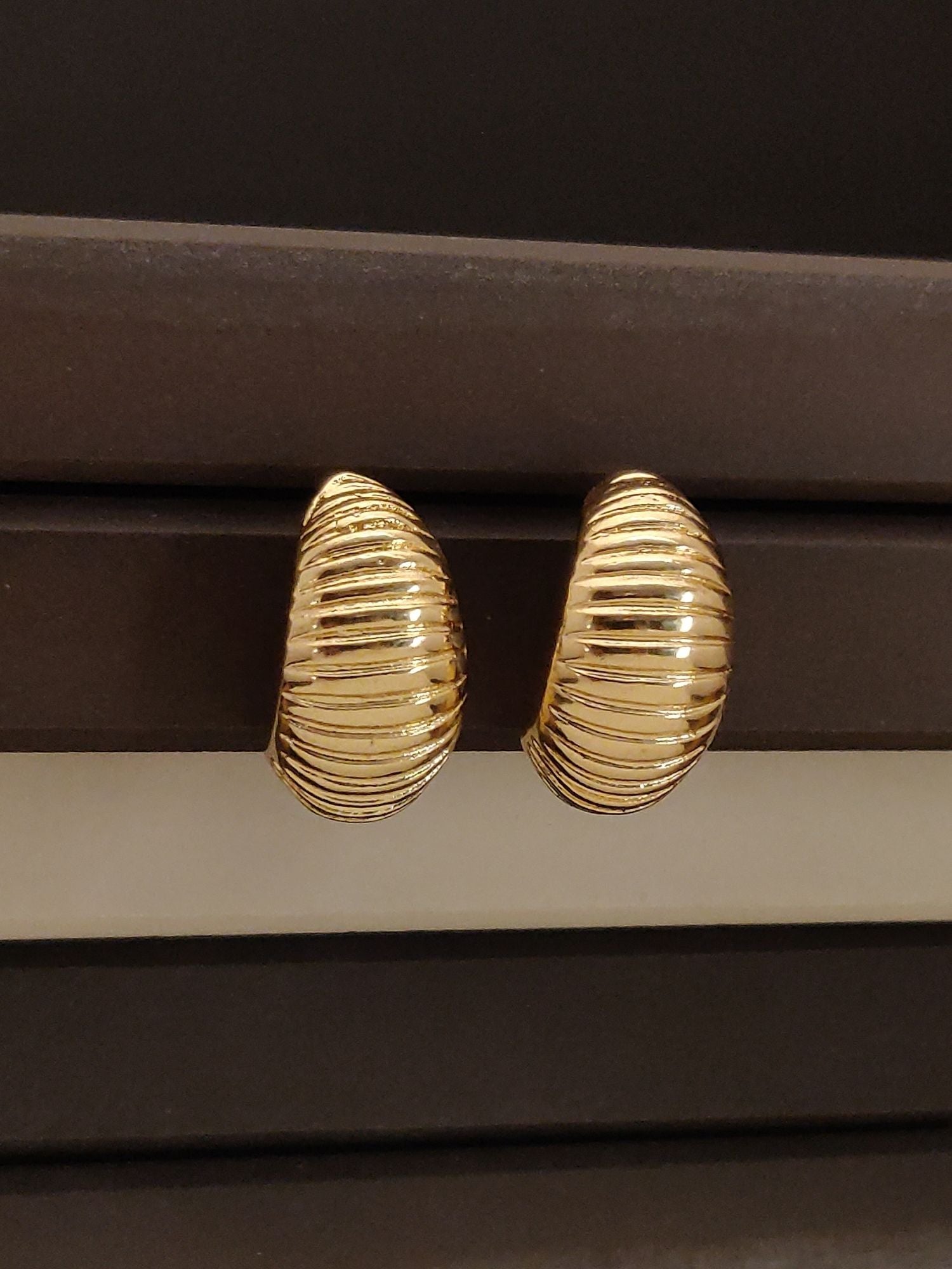Abdesignsjewellery Western Gold Plated Studs Earring with a striped design for elegant style