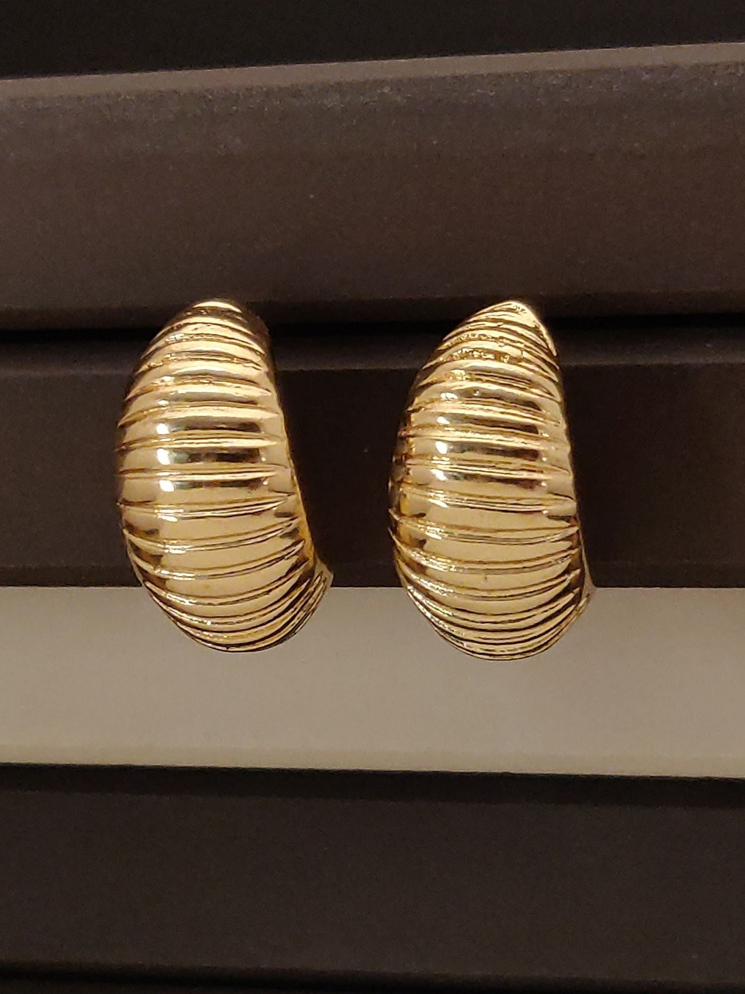 Stylish Western Gold Plated Studs Earring with a textured shell design for elegant wear