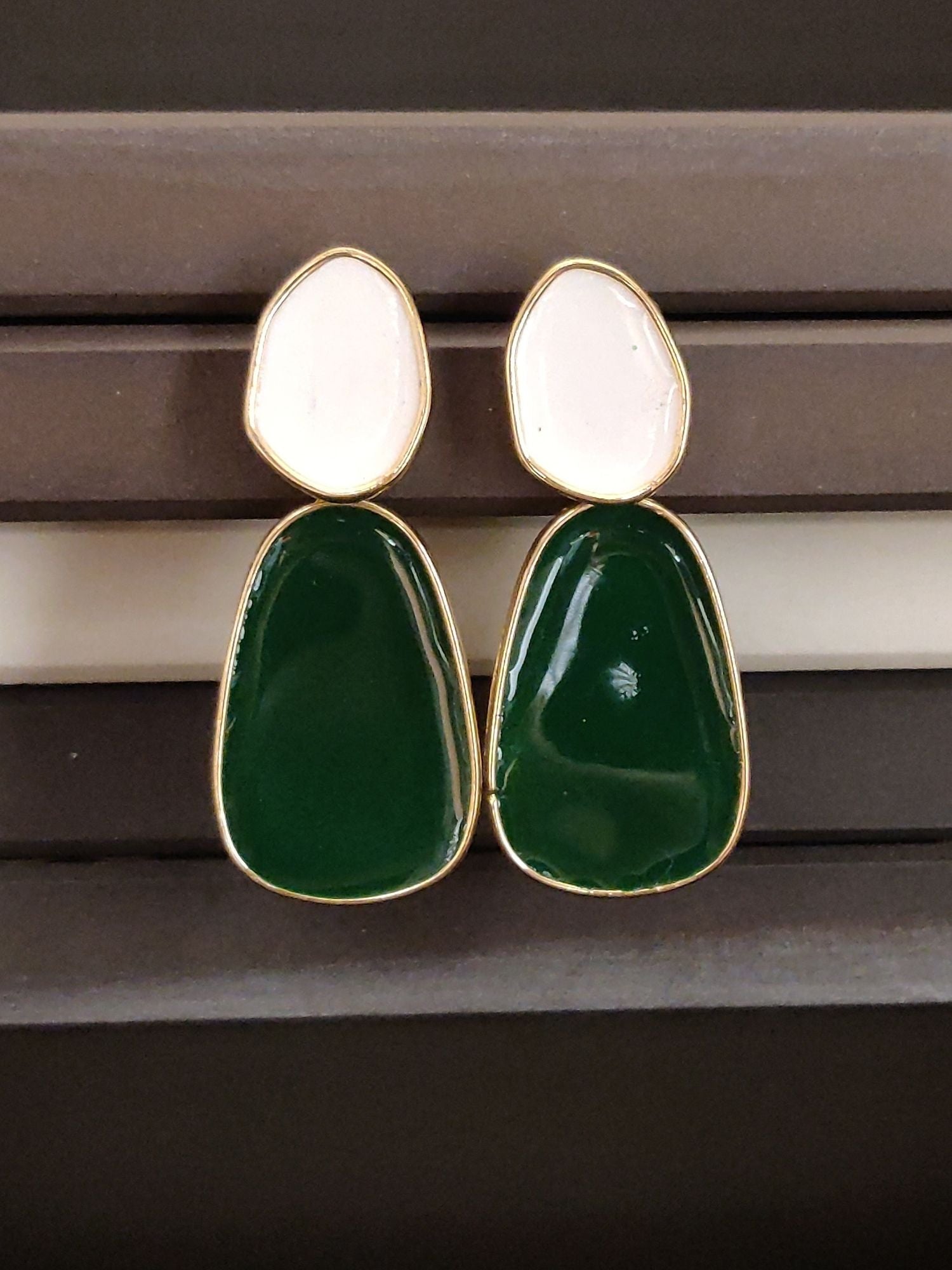 Western Teal Green Gold Plated Earring with elegant design and contrasting colors for stylish accessorizing
