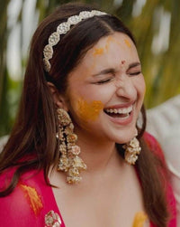 Thumbnail for Parineeti Chopra Wedding Look Inspired Gold Plated Sheesh Phool Hairband