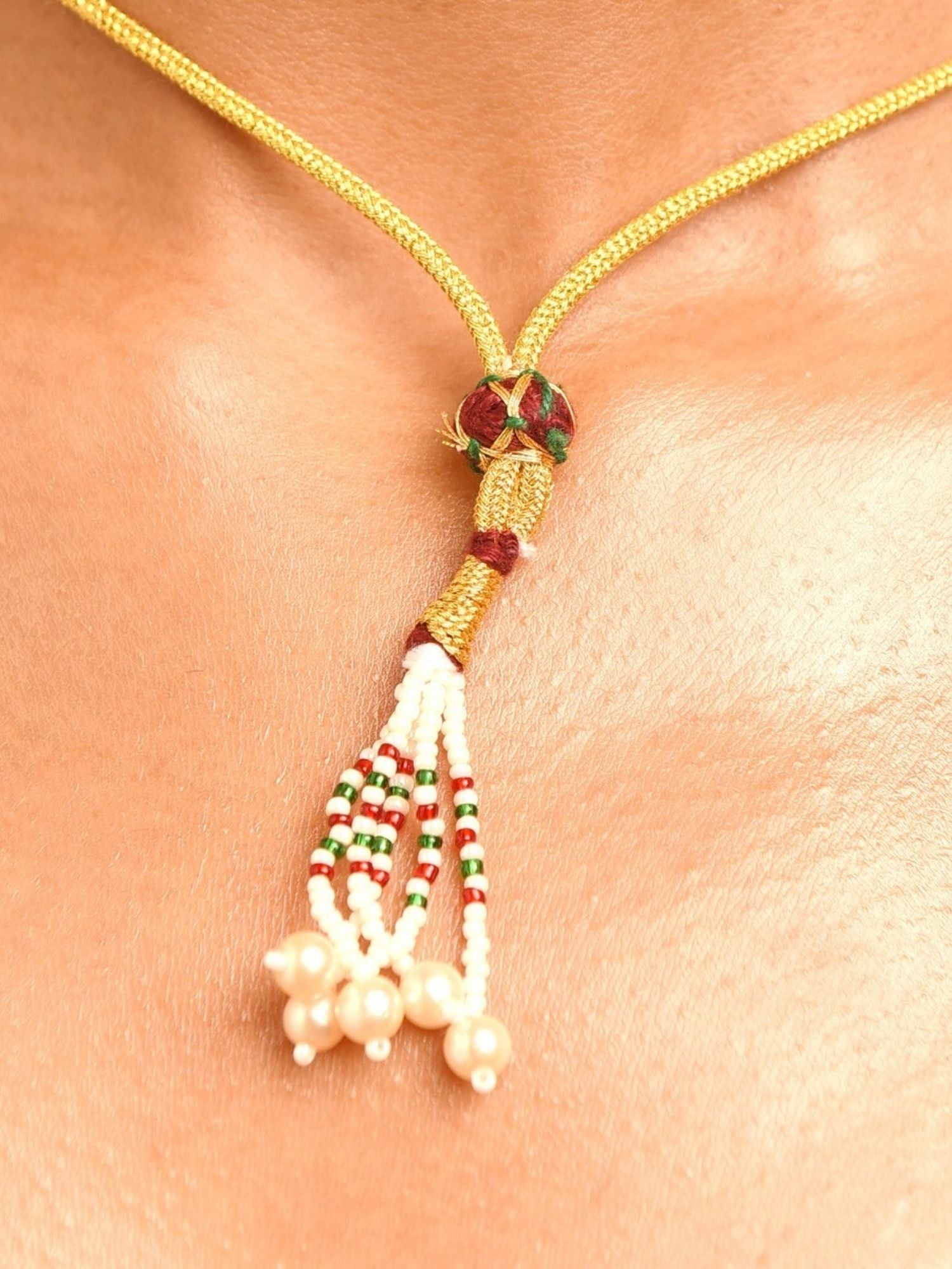 Latest Silver Plated Pearl Choker Diamond Necklace by Abdesignsjewellery with intricate pearl and bead tassel design