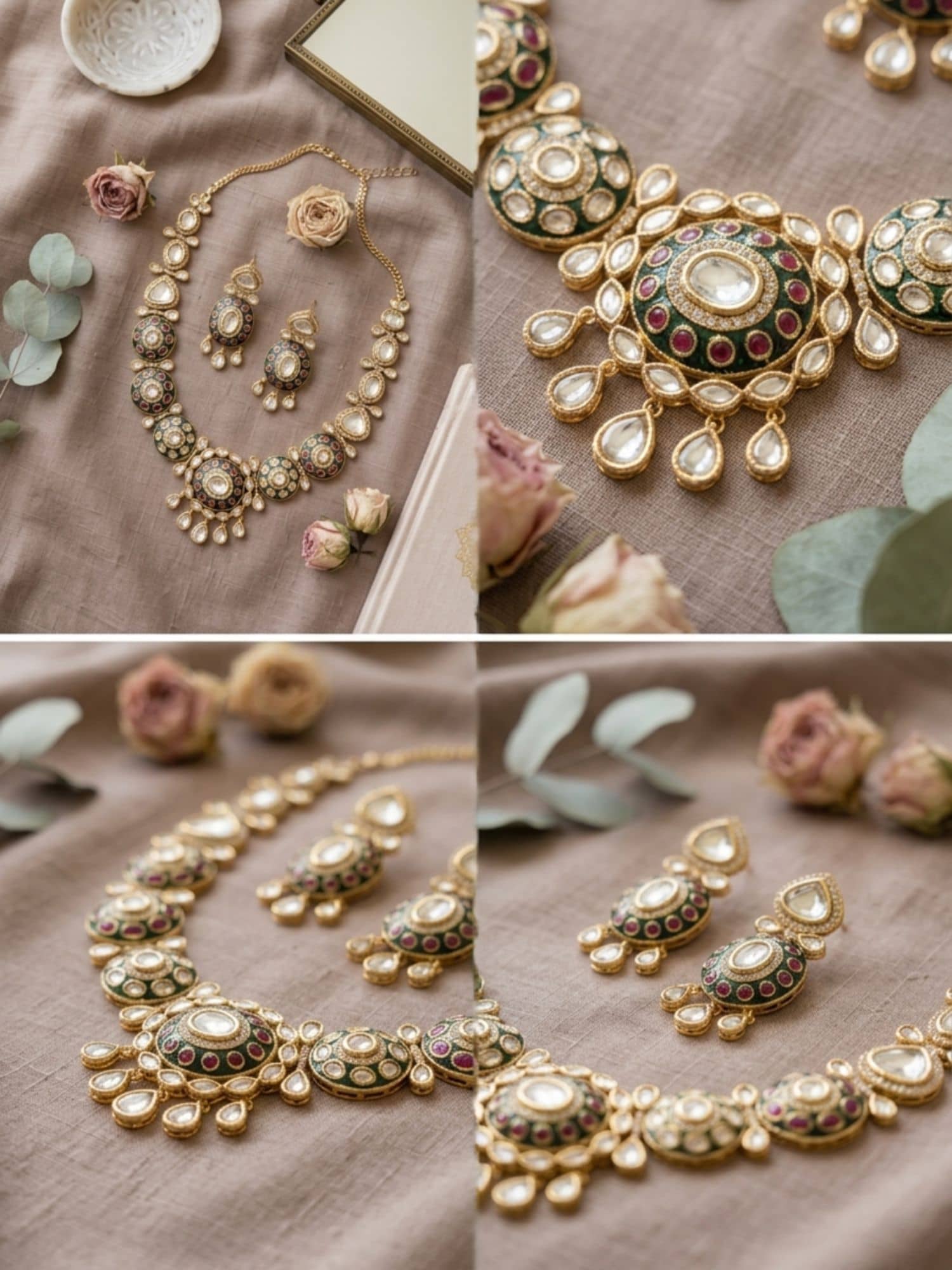 Elegant name gold plated necklace set with matching earrings and intricate designs for special occasions