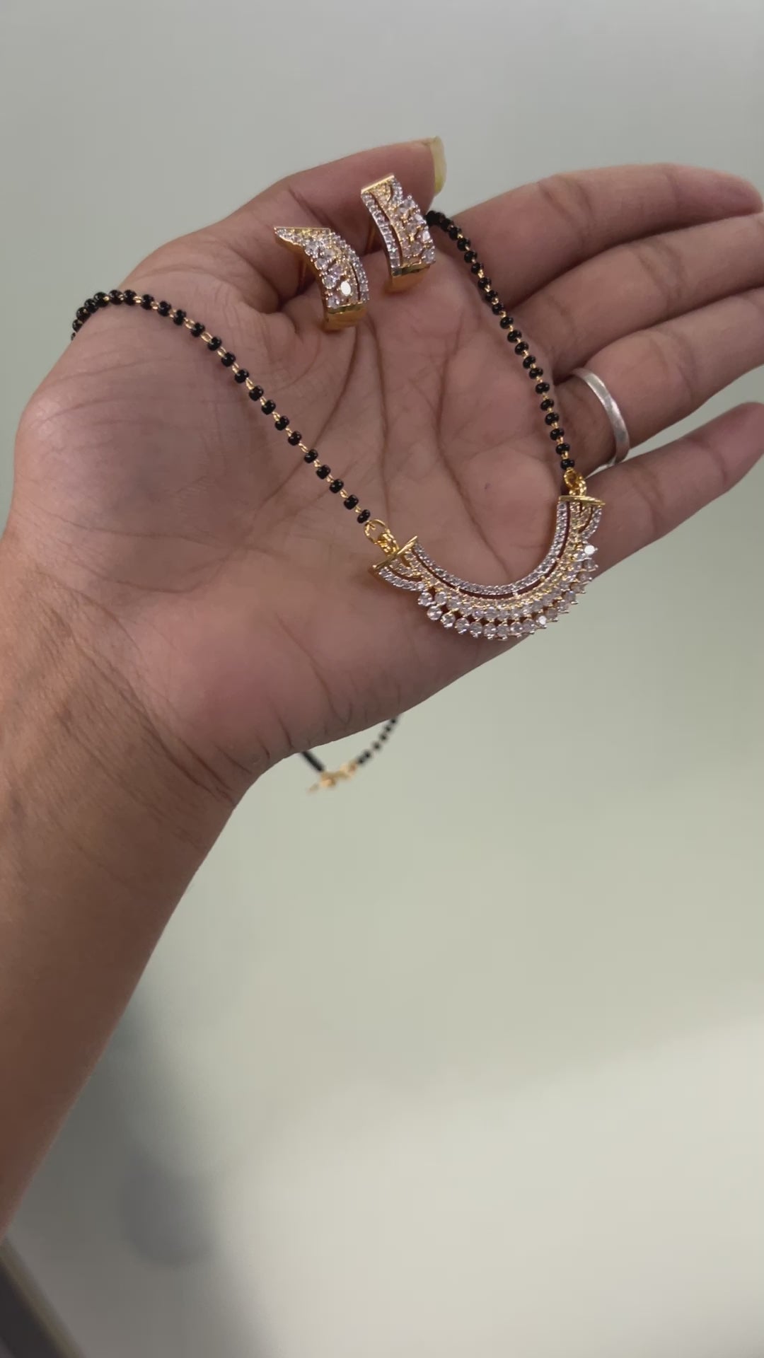 Minimal Mangalsutra Set in Gold Plating – Daily Wear | Abdesigns