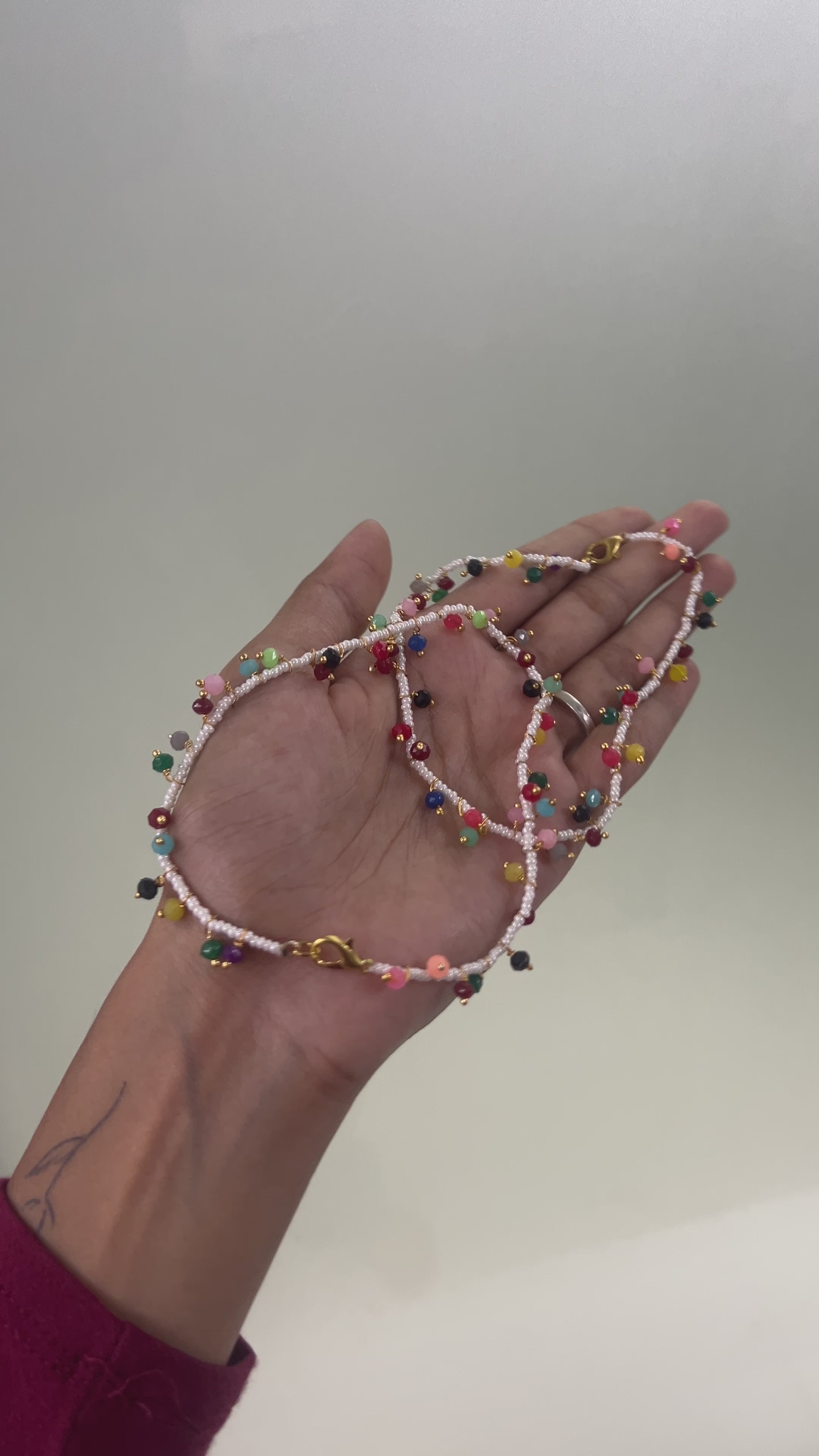 ColourFul Gold Plated Crystal Stones Anklet