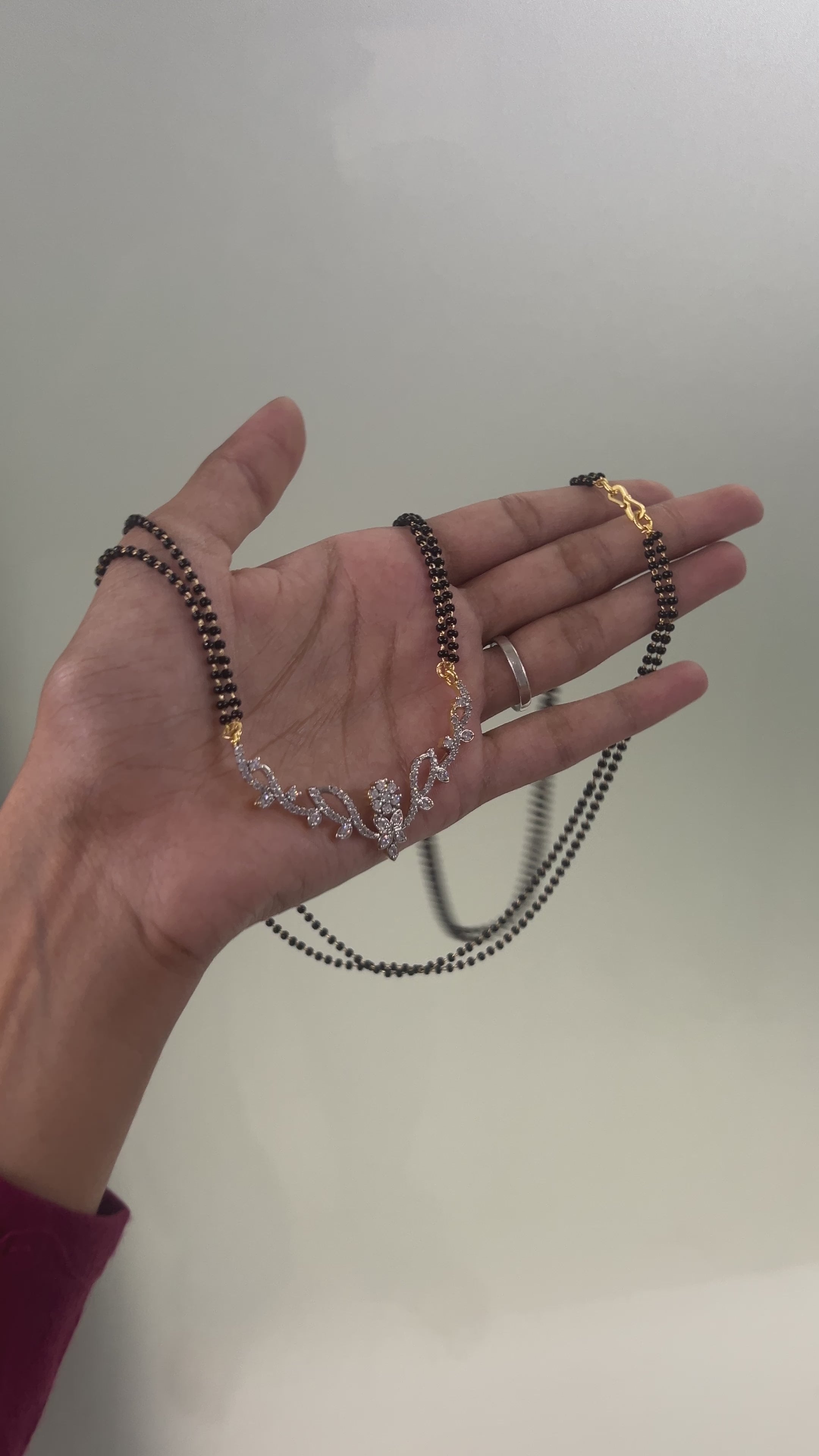 Sparkling Gold Plated Long Mangalsutra