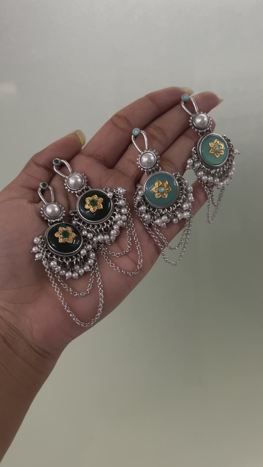 Statement Earrings in Oxidised Silver Festive | Abdesigns