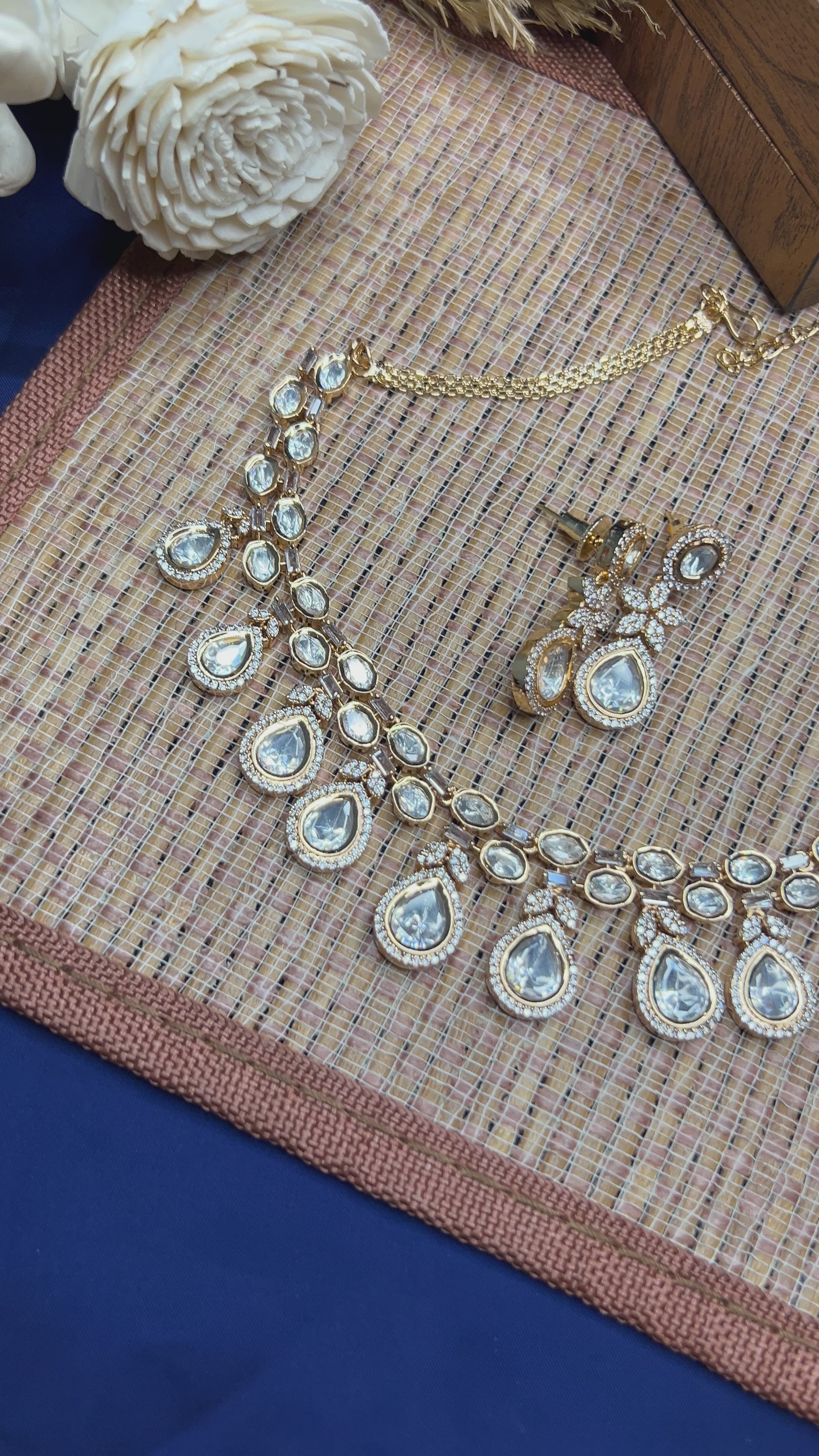 Kundan Necklace Set in Gold Plating – Bridal | Abdesigns