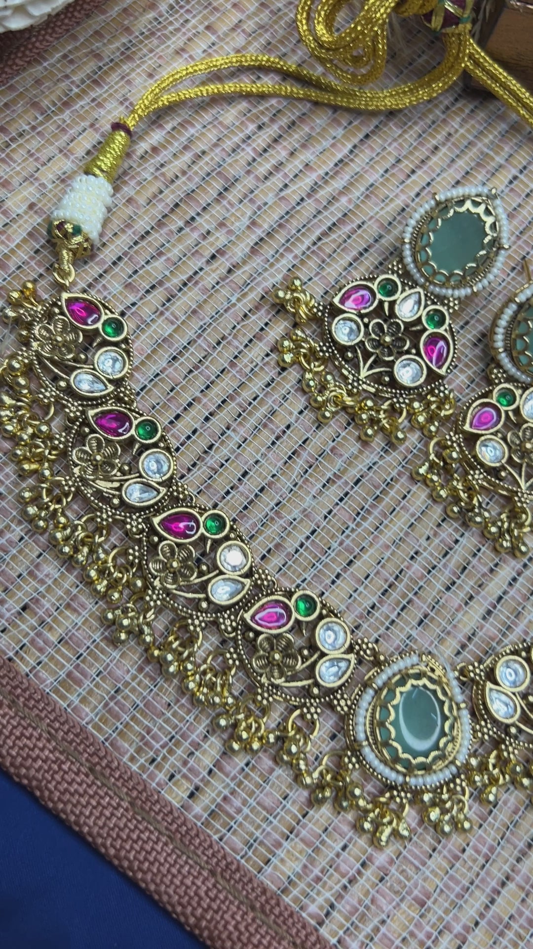 Kundan Choker Necklace Set in Gold Plating – Wedding | Abdesigns