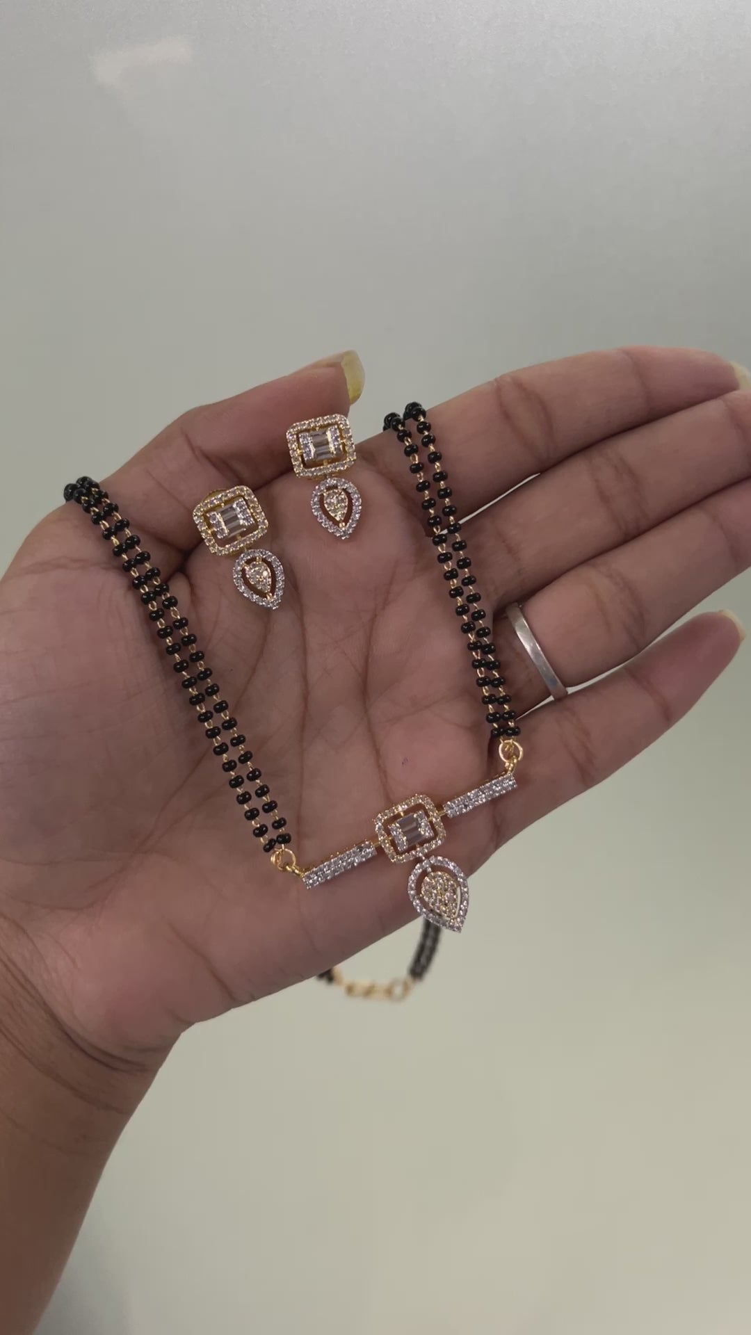 Gold Plated Diamond Look Mangalsutra – Minimal Elegance | Abdesigns