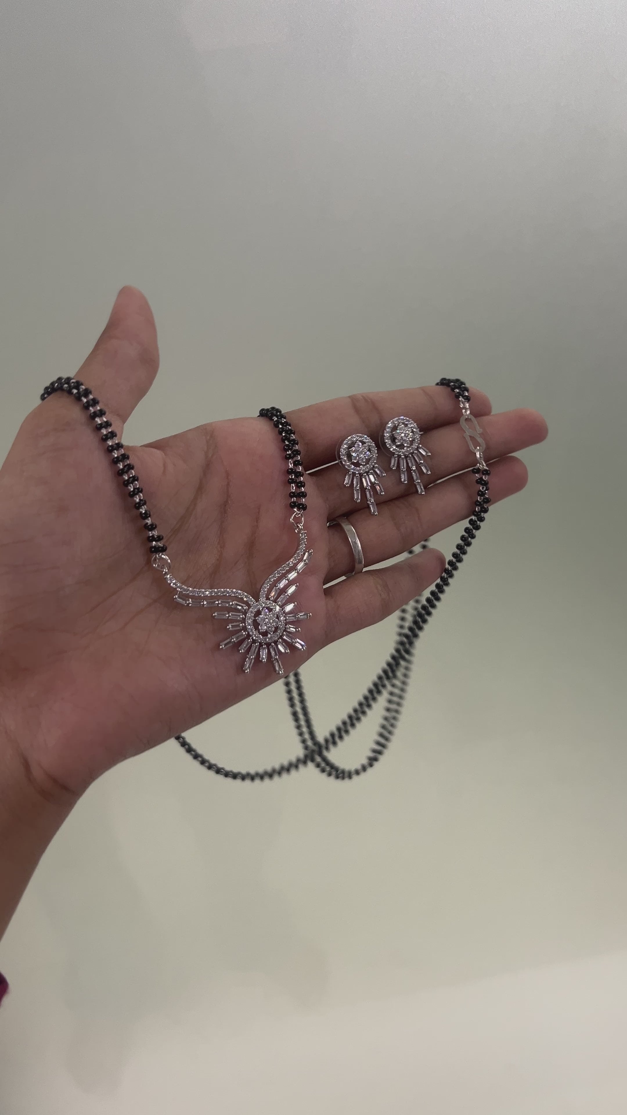 Silver Plated Choki Diamond Mangalsutra