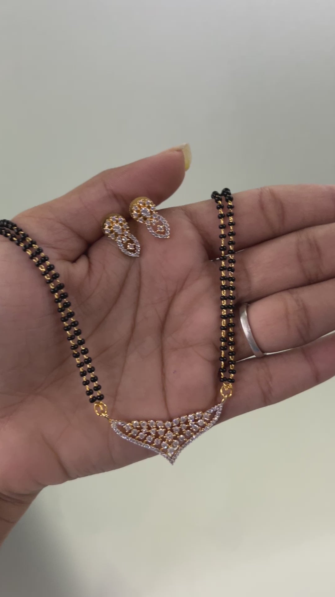 Solitaire Diamond Look Mangalsutra Set – Elegant Wedding Glam | Abdesigns