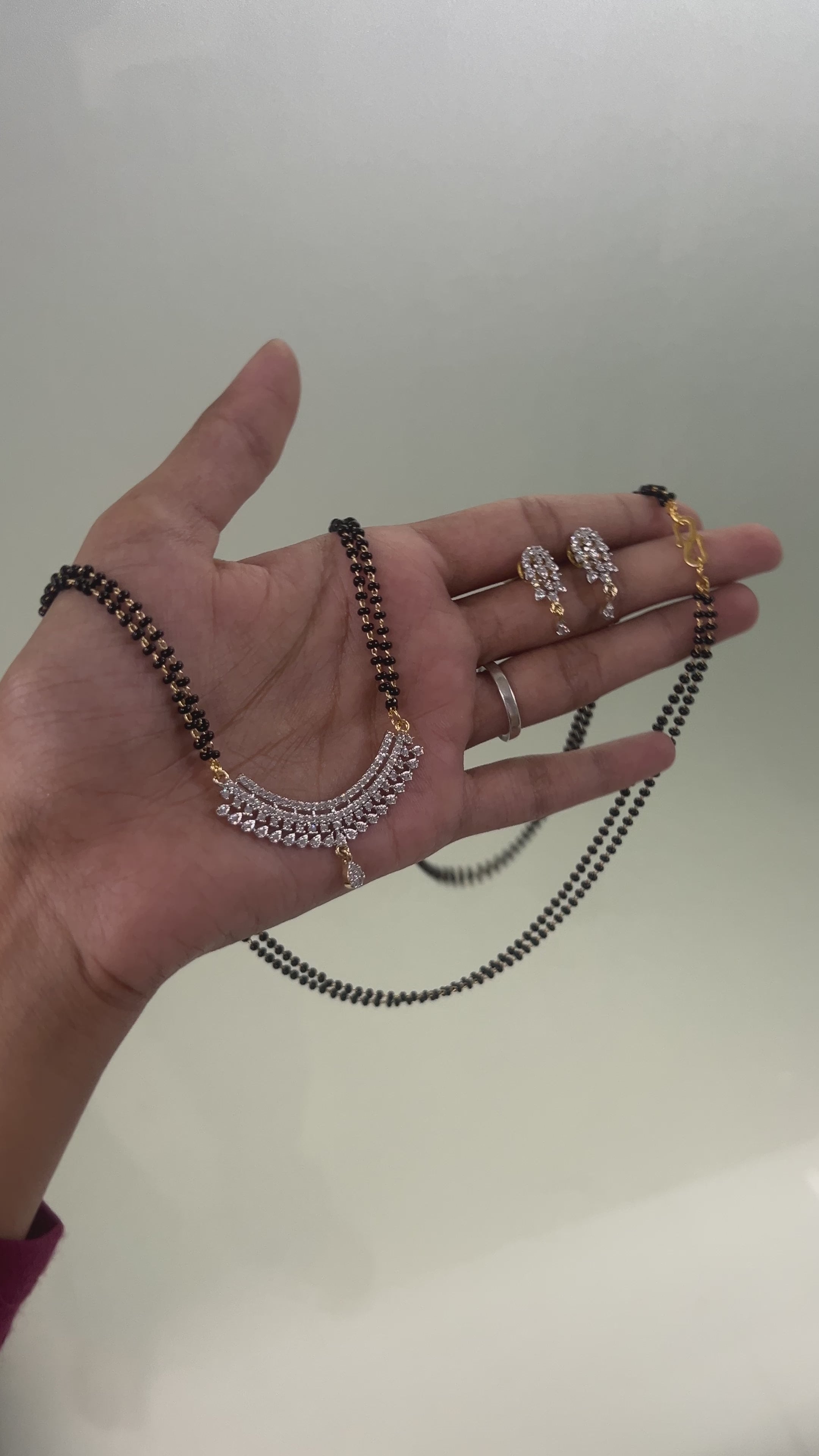 Alluring American Diamond BlackBeads Long Mangalsutra